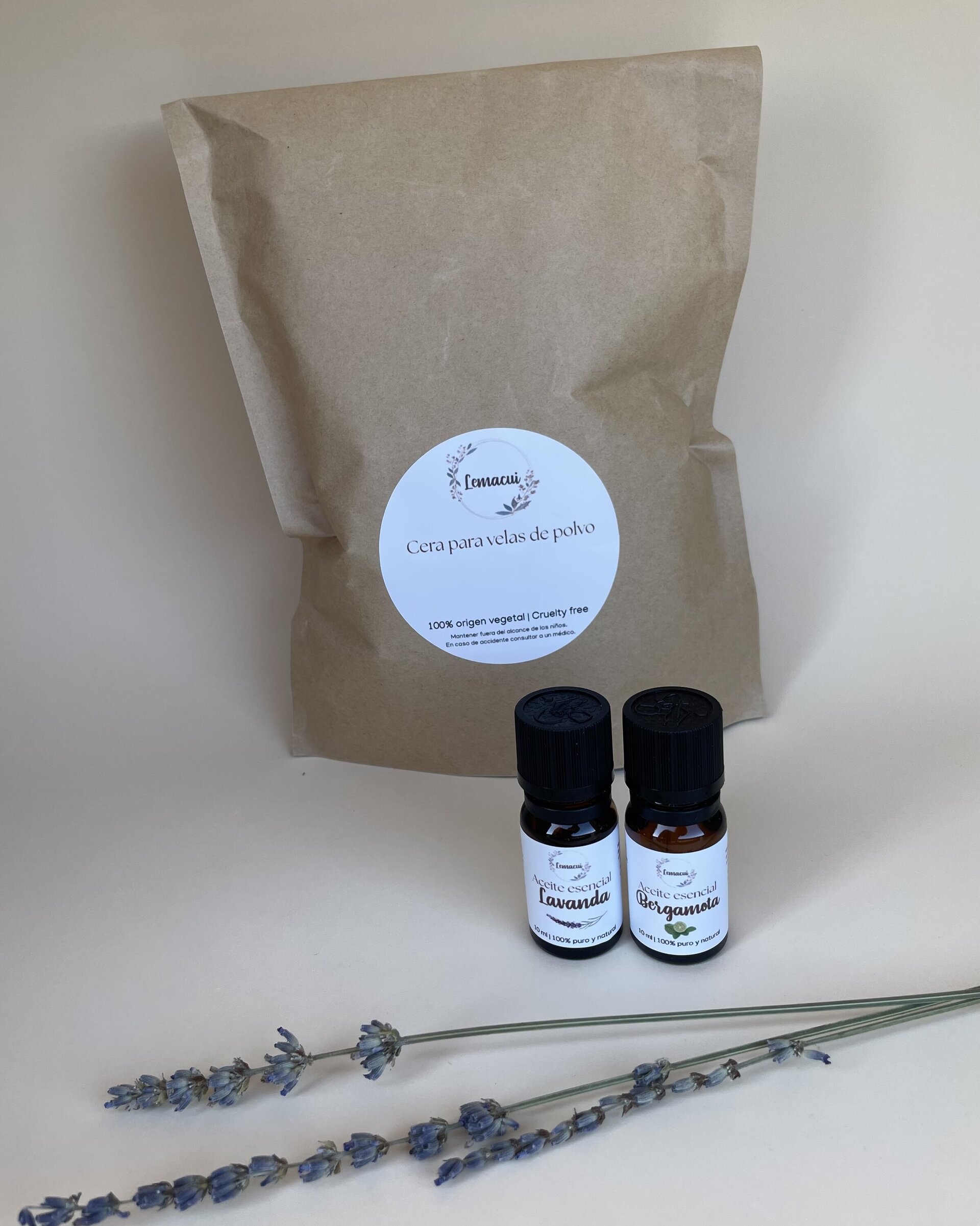 Pack RELAJANTE cera para velas de polvo + 2 aceites esenciales - 2
